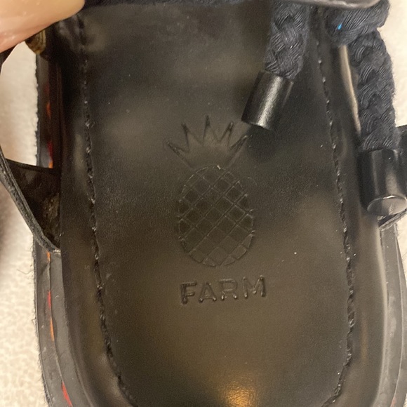 FARM rio black rope tie flat form sandals size 9/EU 40 Jamaican/Rasta style - Picture 4 of 7